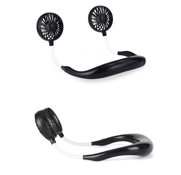 Rechargeable Hands-Free Neck Fan – Dual Adjustable Blades